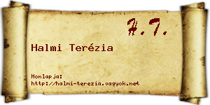 Halmi Terézia névjegykártya